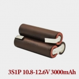 Сборка из 3-х аккумуляторов LG HG2 18650 3S1P, 10.8D - 12.6В, 3000мАч, 32.4Wh, максимальный постоянный ток 12А, импульсный ток 30А, с приваренными контактами