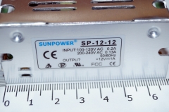 Источник питания (преобразователь AC-DC) SUNPOWER SP-12-12 (110 / 220В) - 12В 1А) размер 70x30x38 мм