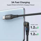 Кабель USB Type C - USB Type C (PD-PD) 1м, максимальный ток 3А, 60Вт, поворот 180°, с защитой от изломов, USLION