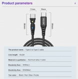 Кабель USB Type C - USB Type C (PD-PD) 1м, максимальный ток 3А, 60Вт, поворот 180°, с защитой от изломов, USLION