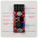 LM2596 DC-DC регулируемый преобразователь с индикатором выходного и входного напряжения, вход 4.5-28В, выход 1,3 - 25В, ток 1.5А