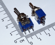 Переключатель / выключатель /тумблер MTS-102, 6А 125V/3A 250V, два положения (ON-ON)