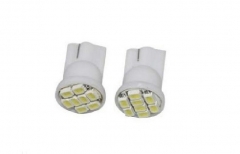 Светодиодная лампа для автомобиля цоколь T10, 12В, 8 SMD светодиодов 1206/3020