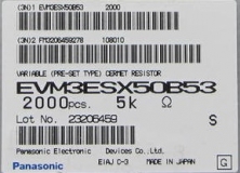 Потенциометр EVM3ESX50B53 5 КОм, 3мм, 0.15Вт (70°C ), ± 25%