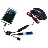 USB OTG концентратор с двумя портами USB:  microUSB (папа) - 2 USB2.0 с дополнительным питанием microUSB (мама)