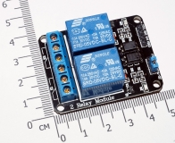 Модуль реле 2-х канальный для Arduino (с оптронной изоляцией 5В, переключение 0, реле SONGLE или аналог)