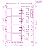 Модуль реле 4-х канальный для Arduino (с оптронной изоляцией 5V, управление 0, реле Songle или аналог)