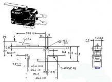 Микровыключатель V-152-1C25 15A 1/2HP 125 250VAC 0.6A 125VDC 0.3A 250VDC