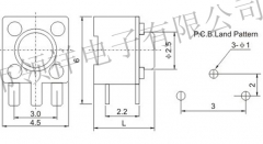 Кнопка тактовая TS-026-3  4.5 * 4.5 * 3.8 мм