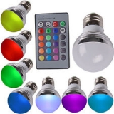 Светодиодная RGB лампа E27 85-265В 5 Вт с дистанционным управлением
