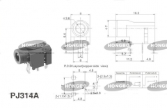 Разъем PJ-314A для наушников 3.5 мм  двухканальный разъем