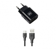 Зарядное устройство AC 220-240В - DC 5В 3.1А 2*USB + кабель USB -Type-C 1м