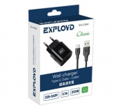 Зарядное устройство AC 220-240В - DC 5В 3.1А 2*USB + кабель USB -Type-C 1м
