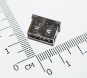 Разъем USB-A на плату с контактами на 90 градусов (мама, укороченный разъем)