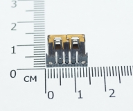 Разъем USB-A на плату с контактами на 90 градусов (мама, укороченный разъем)