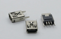 Разъем mini-USB на плату, контакты 180 град.  (мама)