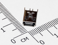 Разъем mini-USB на плату, контакты 180 град.  (мама)