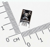 Разъем mini-USB на плату, контакты 180 град.  (мама)