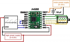 A4988 контроллер шагового двигателя RepRap + радиатор