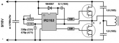 IR2153D, Самотактируемый полумостовой драйвер, 8-DIP