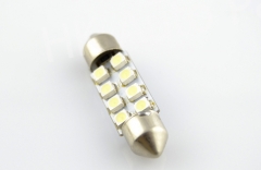 Светодиодная лампа для автомобиля, цоколь Festoon, 12В, 48 Люмен, 0.36Вт, 8 SMD светодиодов 1206, цвет белый, длина 36мм