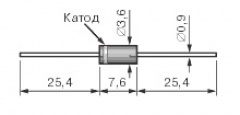 1N5399, диод выпрямительный, 1000 В, 1.5 А, (DO-15)