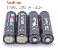 Аккумулятор LiFePO4 14500 Soshine 700 мА/ч 3.2 В