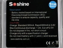Аккумулятор LiFePO4 14500 Soshine 700 мА/ч 3.2 В