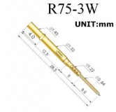 Гнездо (гильза) для пружинного контакт-зонда R75-3W, (26.5мм, сечение контакта 0.64мм, длина контакта 9мм, диаметр 1,55мм)