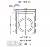 Светодиод SMD 5050 яркий желтый цвет (3 светодиода в 1, 590-592NM, 400-600MCD)