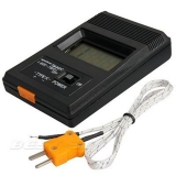 Цифровой LCD термометр с внешним датчиком К-типа -50° +1300 °С (черный) TM902C