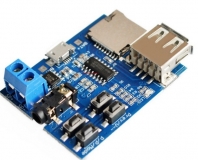 Аудио модуль (MP3-плеер) на GPD2856C, USB-flash, TF-карта,  2-3Вт