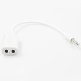 Разветвитель для наушников с 4-х контактного разъема audio jack 3.5мм на два разъема jack 3.5mm белый