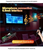 Встраиваемый микро медиацентр MP3, WAV, microSD card, USB, FM, Bluetooth 5.3, микрофон, часы, пульт ДУ, 12-20B, встроенный усилитель 2*30W