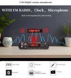 Встраиваемый микро медиацентр MP3, WAV, microSD card, USB, FM, Bluetooth 5.3, микрофон, часы, пульт ДУ, 12-20B, встроенный усилитель 2*30W