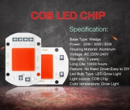 Светодиод 30 Вт широкий спектр 380-840нм 220-265В AC COB