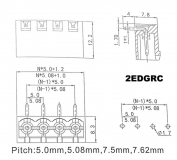 Клеммная колодка 2EDGRC-5.08-3P-14-100AH + 2EDGK-5.08-3P-14-00A(H) (пара) 300В 10А