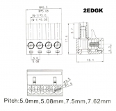 Клеммная колодка 2EDGRC-5.08-3P-14-100AH + 2EDGK-5.08-3P-14-00A(H) (пара) 300В 10А
