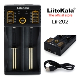 Двойное зарядное устройство LiitoKala Lii-202 для Li-Ion, Li-Pol, LiFePo4, Ni-MH/Cd аккумуляторов типа A, AA, AAA, 18650, 14500 и т.д. с питанием от USB
