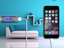 Электронный портативный USB-тестер с LCD-экраном и поддержкой QC2.0 и QC3.0 (напряжение 3.7-20 В, ток 0-3.3 А, время, емкость)