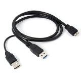 Кабель micro USB 3.0 Y-Type 50 см (для подключения внешнего жесткого диска в 2 порта USB)