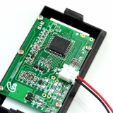 Электронный встраиваемый вольтметр LCD 3.5В-30В (синяя подсветка, 3 разряда) 79х43х15мм 2 провода