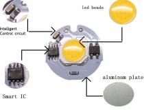 Сверхяркий светодиод 5W белый цвет (6000-6500K, 500 lm, 220-240В AC) 26*26*2.5мм