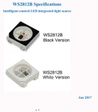 Светодиод SMD 5050 RGB WS2812B, 5В, 3 управляемых светодиода (зеленый, красный, синий) в одном корпусе с контроллером, черная подложка