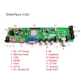Универсальный LCD контроллер  Z. VST.3463.A1, поддержка цифрового сигнала DVB-T2 DVB-T DVB-C, интерфейсы vga/hdmi/av-in/PC audio in/tv/usb(воспроизведение),IR+KEY, поддержка русского языка