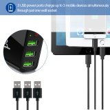 Адаптер питания - зарядное устройство AC 100-240В - DC 5В 3А три порта USB с вольтметром и амперметром (для зарядки планшетов и смартфонов)
