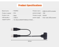 Переходник адаптер для HDD SSD дисков SATA 7+15 pin в USB 2.0 с функцией OTG