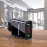 Адаптер питания - зарядное устройство AC 100-240В - DC 5В 2,2А два порта USB с вольтметром и амперметром (для зарядки планшетов и смартфонов)