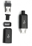 Разъем micro-USB на кабель (папа, сборный, 4 эл-та)