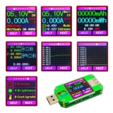 Электронный портативный цветной USB-тестер RD UM24C с bluetooth-модулем (напряжение, ток, мощность, емкость) USB2.0, QC3.0